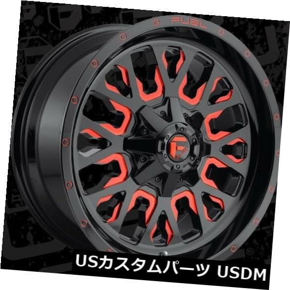 海外輸入ホイール 18x9フューエルD612 5x5.5 / 150 ET01 REDリム（4個セット） 18x9 FUEL D612 5x5.5/150 ET01 RED Rims (Set of 4) 【並行輸入品】