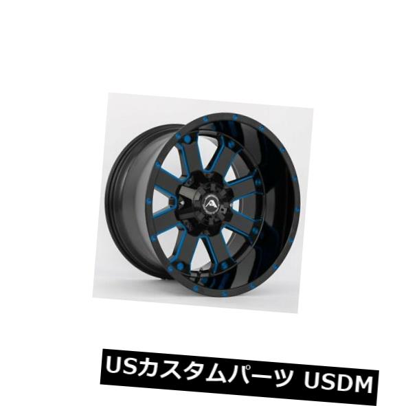 海外輸入ホイール 20x12 American OffRoad A108 5x5.5（5x139.7）ET-44ブラックブルーティントリム（4個セット） 20x12 American OffRoad A108 5x5.5(5x139.7) ET-44 Black Blue Tint Rims (Set of 4) 【並行輸入品】｜カスタムパーツ WORLD倉庫
