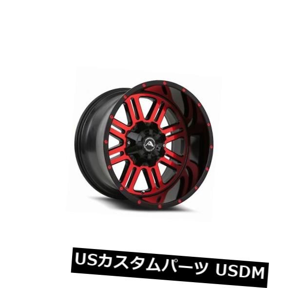 海外輸入ホイール 20x14 American OffRoad A106 8x170 ET-76ブラックレッドティントリム（4個セット） 20x14 American OffRoad A106 8x170 ET-76 Black Red Tint Rims (Set of 4) 【並行輸入品】