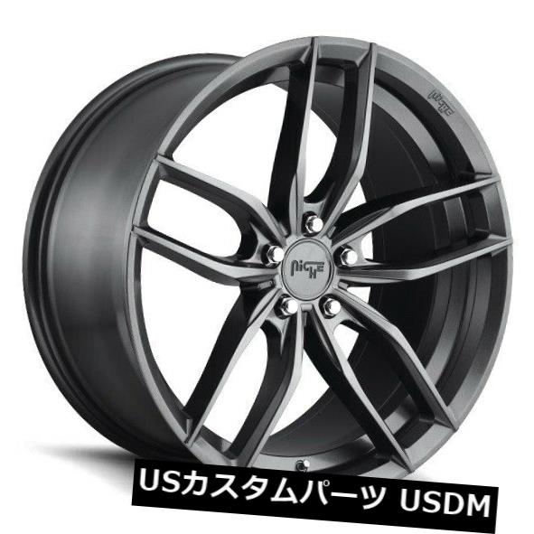 海外輸入ホイール 20x10.5ニッチリムM204 Vosso 5x114.3 ET40無煙炭リム（4個セット） 20x10.5 Niche Rims M204 Vosso 5x114.3 ET40 Anthracite Rims (Set of 4) 【並行輸入品】