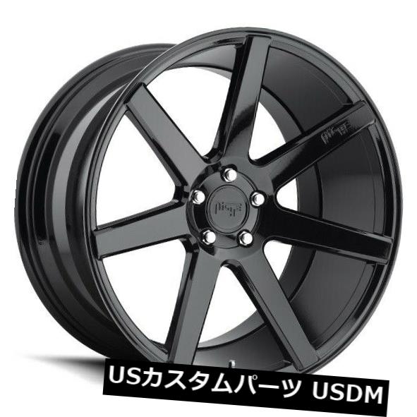 海外輸入ホイール 22x10ニッチホイールM168ヴェローナ5x130 ET50ブラックホイール（4個セット） 22x10 Niche Wheels M168 Verona 5x130 ET50 Black Wheels (Set of 4) 【並行輸入品】