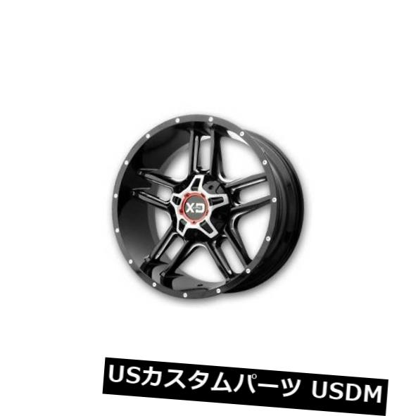海外輸入ホイール KMCホイールクランプ20x12 XDシリーズ8x165.1 ET-44ブラックミルドホイール(4個セット) 20x12 XD SERIES BY KMC WHEELS CLAMP 8x165.1 ET-44 Black Milled Wheels (Set of 4) 【並行輸入品】