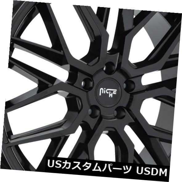 海外輸入ホイール 22x10.5ニッチリムM224ガンマ5x112 ET40ブラックリム(4個セット) 22x10.5 Niche Rims M224 Gamma 5x112 ET40 Black Rims (Set of 4) 【並行輸入品】