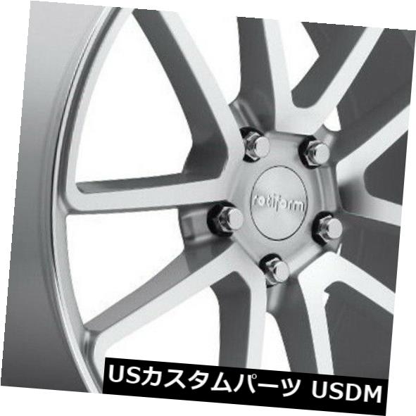 海外輸入ホイール 19x8.5 Rotiform R120 Spf 5x114.3 ET38 Silver & Machined Rims (Set of 4) 【並行輸入品】