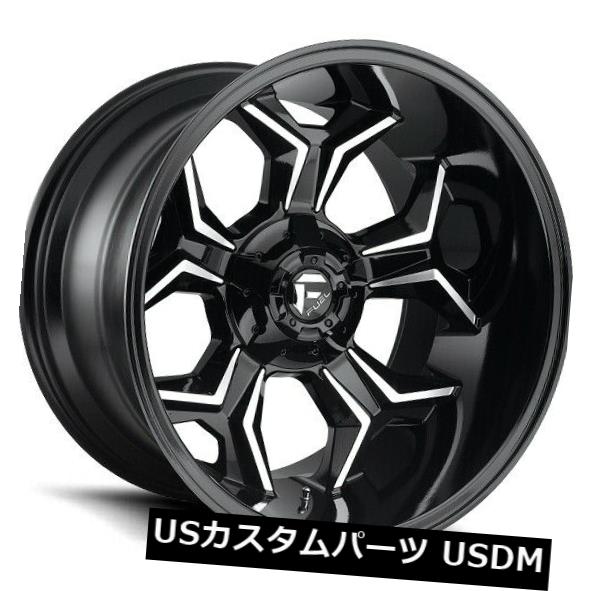 海外輸入ホイール 20x9フューエルD606 5x5.0 / 5.5 ET20ブラックマシンリム（4個セット） 20x9 FUEL D606 5x5.0/5.5 ET20 Black Machine Rims (Set of 4) 【並行輸入品】