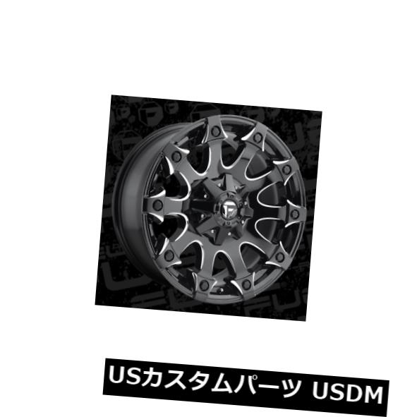 海外輸入ホイール 20x9 Fuel D578 Battle Axe 5x139.7/5x150 ET1 Black & Milled Rims (Set of 4) 【並行輸入品】