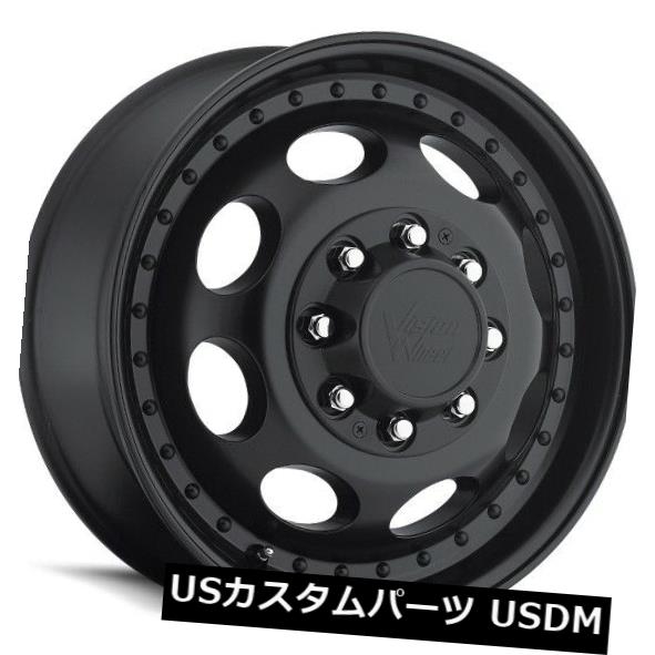 海外輸入ホイール 19.5X6.75 Vision 181 Hauler Dually 8x170 ET-143マットブラックホイール（4個セット） 19.5X6.75 Vision 181 Hauler Dually 8x170 ET-143 Matte Black Wheels (Set of 4) 【並行輸入品】