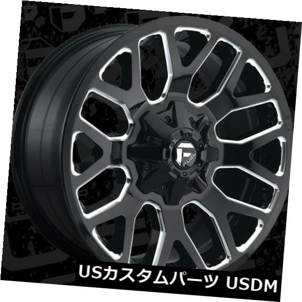海外輸入ホイール 20x9フューエルD607 8x170 NBL5.00 ET20ブラックリム（4個セット） 20x9 FUEL D607 8x170 NBL5.00 ET20 Black Rims (Set of 4) 【並行輸入品】