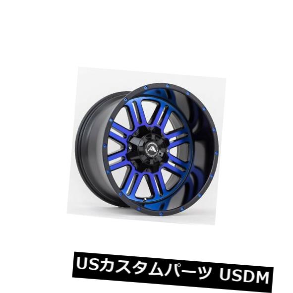 海外輸入ホイール 20x10アメリカンオフロードA106 5x5.5(5x139.7)ET-24ブラックブルーティントリム(4個セット) 20x10 American OffRoad A106 5x5.5(5x139.7) ET-24 Black Blue Tint Rims (Set of 4) 【並行輸入品】|カスタムパーツ WORLD倉庫