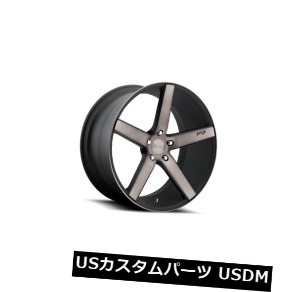 海外輸入ホイール 22x10.5ニッチリムM134ミラノ5x120 ET40ブラックマシンドフェイスリム（4個セット） 22x10.5 Niche Rims M134 Milan 5x120 ET40 Black Machined Face Rims (Set of 4) 【並行輸入品】