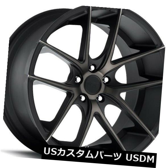 海外輸入ホイール 20x8.5 NICHE TARGA M130 5x112 +34ブラックマシンホイール（4個セット） 20x8.5 NICHE TARGA M130 5x112 +34 Black Machine Wheels (Set of 4) 【並行輸入品】