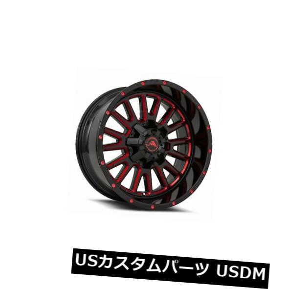 海外輸入ホイール 20x12アメリカンオフロードA105 6x120 ET-44ブラックレッドティントホイール（4個セット） 20x12 American Off-Road A105 6x120 ET-44 Black Red Tint Wheels (Set of 4) 【並行輸入品】