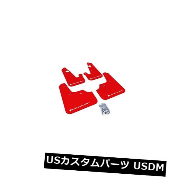 マッドガード 泥除け ラリーアーマーマッドフラップガード08-15ランサー ラリアート（ホワイトロゴ入りレッド） Rally Armor Mud Flaps Guards for 08-15 Lancer & Ralliart (Red w/White Logo) 【並行輸入品】