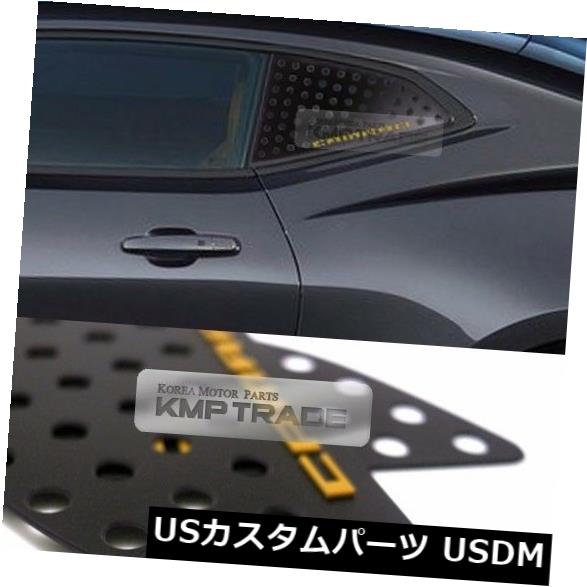 ドアピラー CHEVY 2016-17カマロのCピラーウィンドウガラススポーツプレートモールディングイエローロゴ C Pillar Window Glass Sports Plate Molding Yellow Logo for CHEVY 2016-17 Camaro 【並行輸入品】