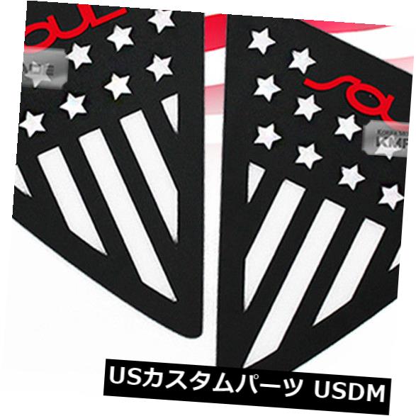 ドアピラー KIA 2014-2017 2018魂のためのCピラーウィンドウスポーツプレートレッドロゴアメリカ国旗 C Pillar Window Sports Plate Red Logo American Flag For KIA 2014-2017 2018 Soul 【並行輸入品】