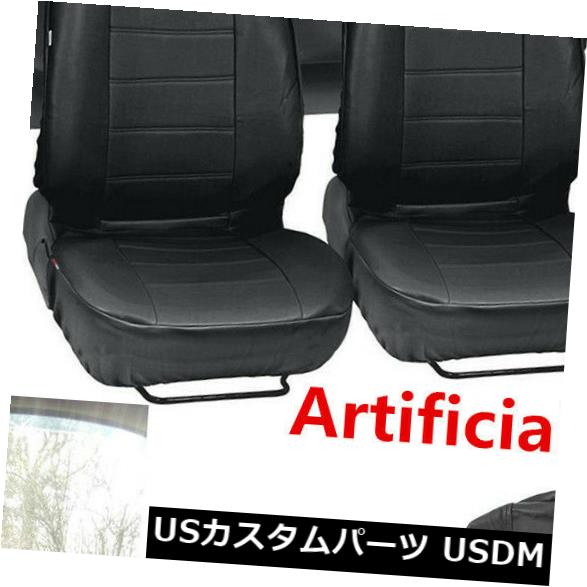シートカバー 9本/セットPUレザーユニバーサルフロント＆アンプ。 後部座席カバープロテクターブラック 9Pcs/Set PU Leather Universal Front & Rear Car Seat Covers Protectors Black 【並行輸入品】
