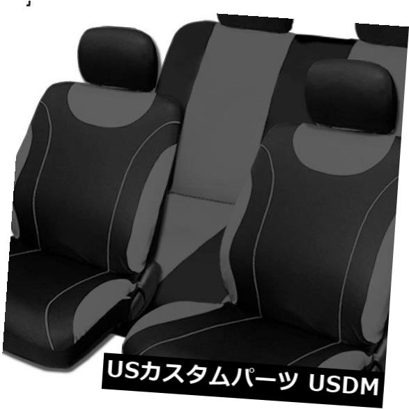 シートカバー 完全なギフトが付いているメルセデスの新しい黒くおよび灰色の布の車のトラックのシートカバー For Mercedes New Black and Grey Cloth Car Truck Seat Covers With Gift Full Set 【並行輸入品】