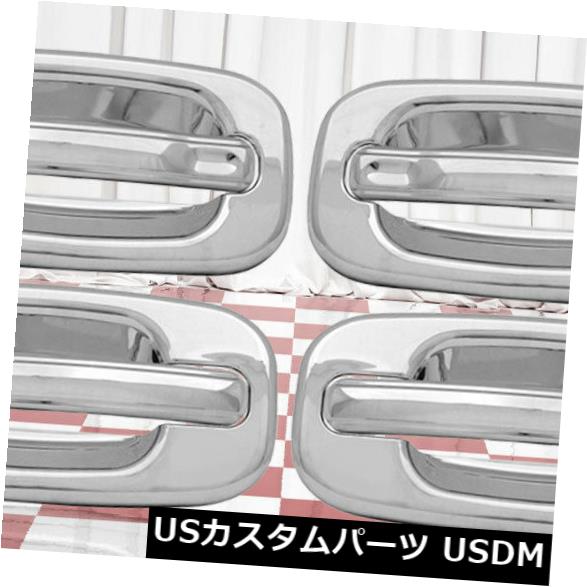 ドアノブ ドアハンドル 2002-2006シボレー雪崩に合う4つのクロムドアハンドルカバーのセット Set of Four Chrome Door Handle Covers fit 2002-2006 Chevy Avalanche 【並行輸入品】