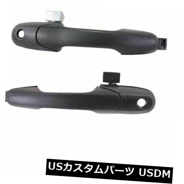 ドアノブ ドアハンドル 2 LHとRHサイドエクステリアドアハンドルスムースブラックフィットAerioの新しいフロントセット New Front Set Of 2 LH And RH Side Exterior Door Handle Smooth Black Fits Aerio 【並行輸入品】
