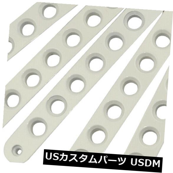 ドアノブ ドアハンドル 光沢のあるジープラングラーホワイトのためのドアハンドルテールゲートアルミトリムインサート Door Handle Tailgate Aluminum Trim Insert for Jeep Wrangler White Glossy 【並行輸入品】
