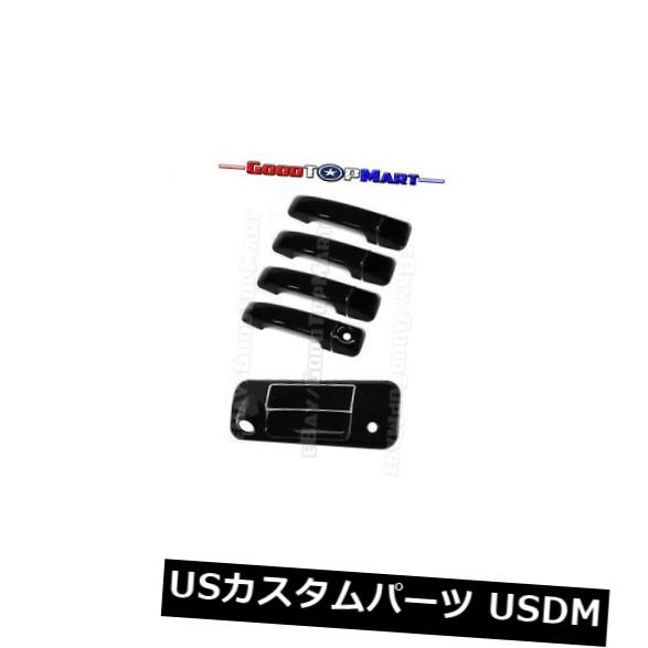 ドアノブ ドアハンドル FOR：2007-13トヨタツンドラクルーマックスブラックグロスドアハンドルテールゲートW / CAカバー FOR: 2007-13 TOYOTA TUNDRA CREW MAX BLACK GLOSS DOOR HANDLE Tail Gate W/CA COVER 【並行輸入品】