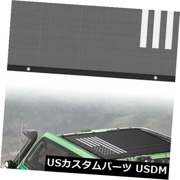 メッシュトップカバー ジープラングラーJL JLU 4ドア用フロントサンシェードメッシュソフトトップカバー（アメリカ国旗） Front Sunshade Mesh Soft Top Cover for Jeep Wrangler JL JLU 4-Door (USA Flag) 【並行輸入品】
