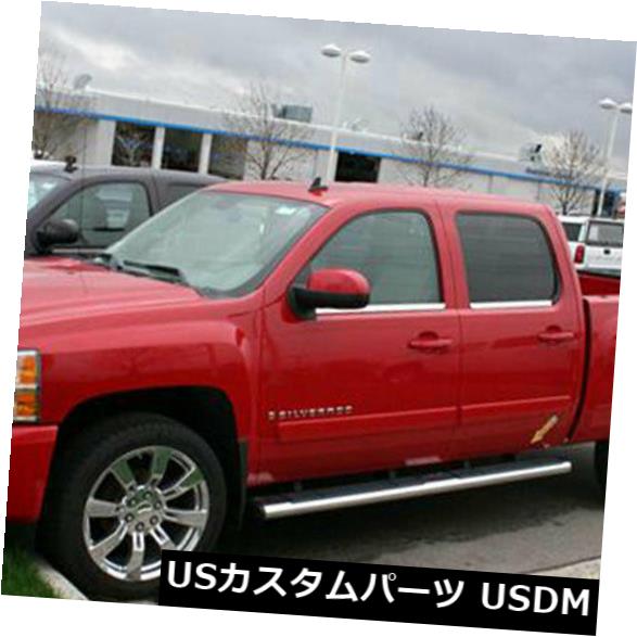 USメッキパーツ 2007-2013 GMCシエラクルーキャブ用のPutcoポリッシュステンレススチールウィンドウトリム Putco Polished Stainless Steel Window Trim for 2007-2013 GMC Sierra Crew Cab 【並行輸入品】