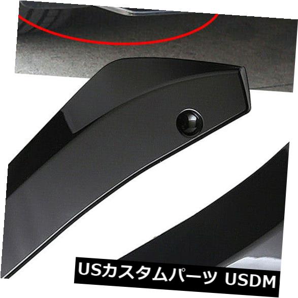 USメッキパーツ 2xユニバーサルカーリアバンパーリップスプリッターディフューザーチンスポイラーカナードディフレクター 2x Universal Car Rear Bumper Lip Splitter Diffuser Chin Spoiler Canard Deflector 【並行輸入品】