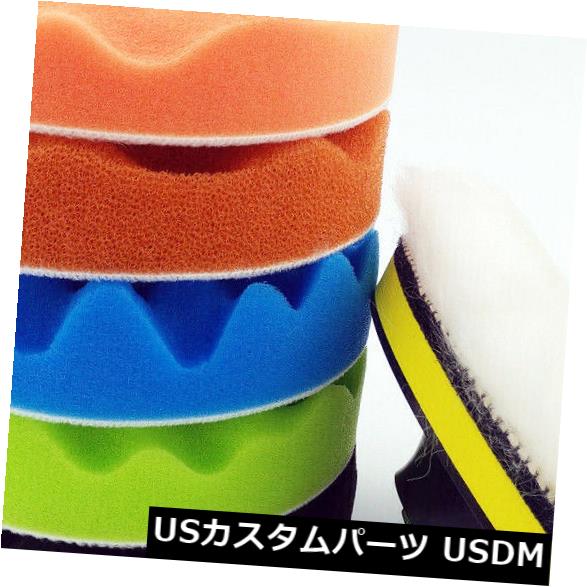 【楽天市場】USメッキパーツ 7pcs 125mm 5 "カーウールスポンジパッドワックスポリッシャーバフ研磨ポリッシュバッファーキット