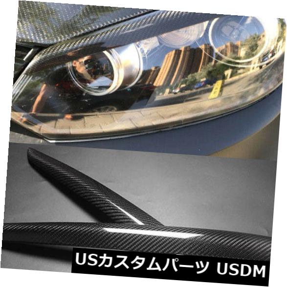 アイライン カーボンファイバーヘッドライトカバー眉毛まぶたトリムステッカーフィットVWゴルフ6 08+ Carbon Fiber Headlight Cover Eyebrows Eyelid Trim Sticker Fit For VW Golf 6 08+ 【並行輸入品】