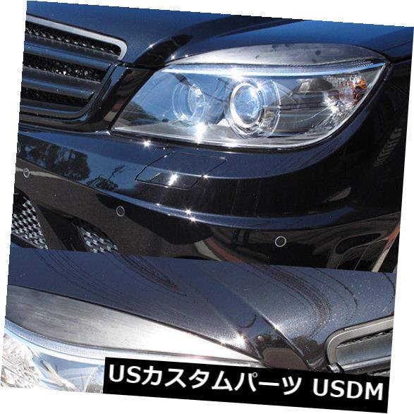 アイライン 08-11ベンツCクラスW204塗装ヘッドライトアイブロウまぶた-OEM塗装色に適合 Fits 08-11 Benz C Class W204 Painted Headlight Eyebrow Eyelid-OEM Painted Color 【並行輸入品】