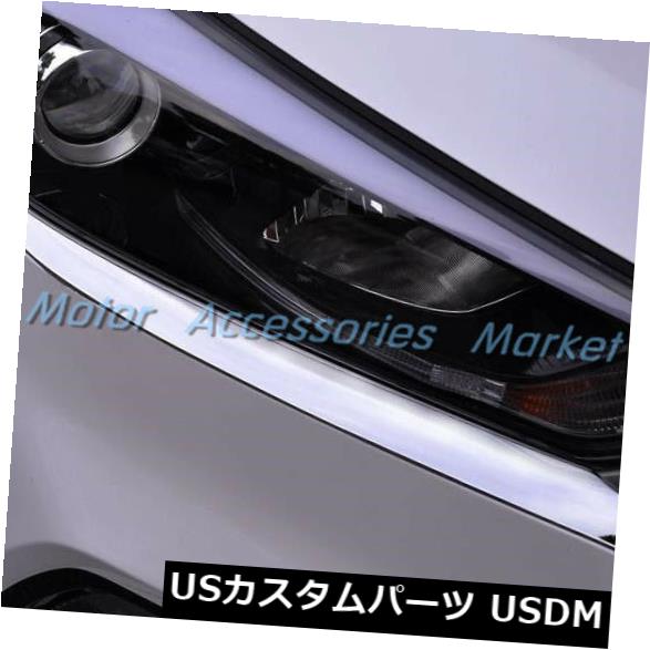 アイライン ヒュンダイツーソン2016 2017 2018の新しいクロムフロントライトまぶたトリム New Chrome Front Light Eyelid Trim For Hyundai Tucson 2016 2017 2018 【並行輸入品】