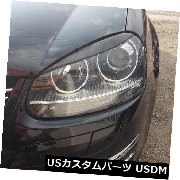 アイライン VWゴルフ5 GTI R32ジェッタMK5用2xカーボンファイバーヘッドライトまぶた眉カバー 2x Carbon Fiber Headlight Eyelids Eyebrow Cover For VW Golf 5 GTI R32 Jetta MK5 【並行輸入品】