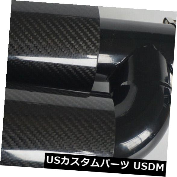 マフラーカッター ブラックステンレスポリッシュドカーボンデュアルエキゾーストチップパイプ2.5 \