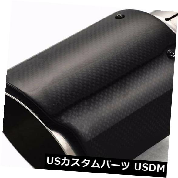 マフラーカッター 1個のユニバーサルID 2.5インチ63mm外径:112MMカーボンファイバーエキゾーストチップマフラー 1Pcs Universal ID 2.5'' 63mm OD:112MM Carbon Fiber Exhaust Tip Muffler 【並行輸入品】