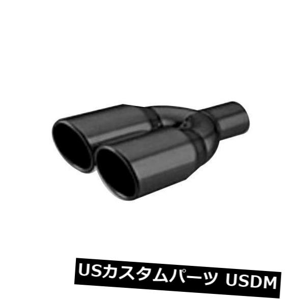 マフラーカッター エキゾーストチップステンレスラウンドロールドエッジアングルカットウェルドオンデュアルブラック Exhaust Tip Stainless Steel Round Rolled Edge Angle Cut Weld-On Dual Black 【並行輸入品】