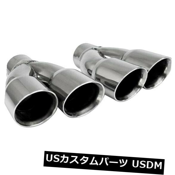 マフラーカッター エキゾーストチップハイポリッシュシリーズステンレススチールドライバーサイドラウンドアングルカットデュアル Exhaust Tip Hi-Polished Series Stainless Steel Driver Side Round Angle Cut Dual 【並行輸入品】