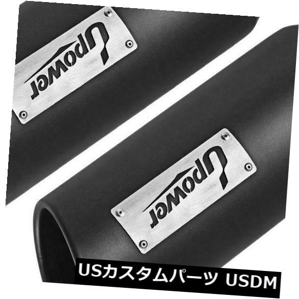 マフラーカッター 2PCSブラックステンレススチール製排気チップボルトオン4 \