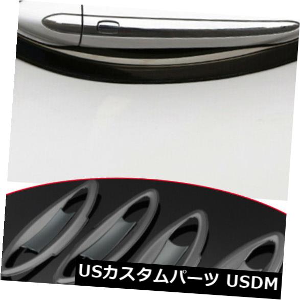 ドア部分カバー 2017-2019 8PCSブラックドアハンドルボウルカバーカップオーバーレイトリムビュイックビジョン用 2017-2019 8PCS Black Door Handle Bowl Cover Cup Overlay Trim For Buick Envision 【並行輸入品】