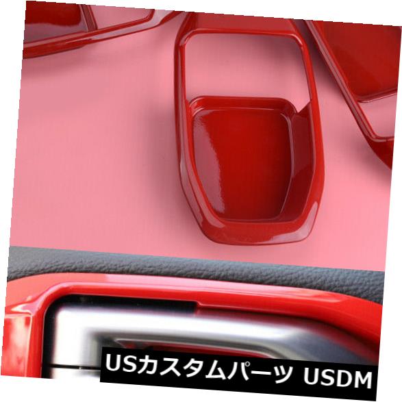 ドア部分カバー ABSインテリアドアハンドルボウルカバーフレームフィット4ドアジープラングラーJL 2018赤 ABS Interior Door Handle Bowl Cover Frame Fit 4 door Jeep Wrangler JL 2018 Red 【並行輸入品】