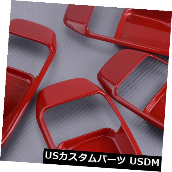 ドア部分カバー 4ドアジープラングラーJL 2018赤用ABSインテリアドアハンドルボウルカバートリム ABS Interior Door Handle Bowl Cover Trim For 4 door Jeep Wrangler JL 2018 Red 【並行輸入品】