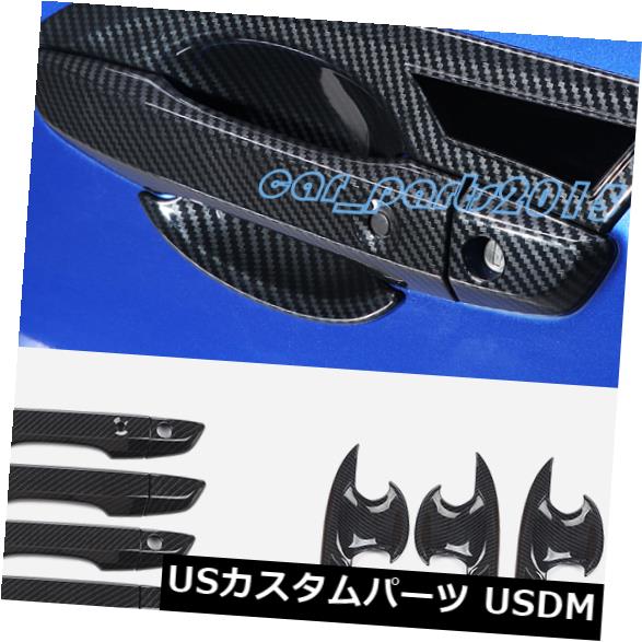 ドア部分カバー ホンダシビック10th 16-19用カーボンファイバーアウタードアハンドル+ハンドルボウルカバートリム Carbon Fiber Outer Door Handle+Handle Bowl Cover Trim For Honda Civic 10th 16-19 【並行輸入品】