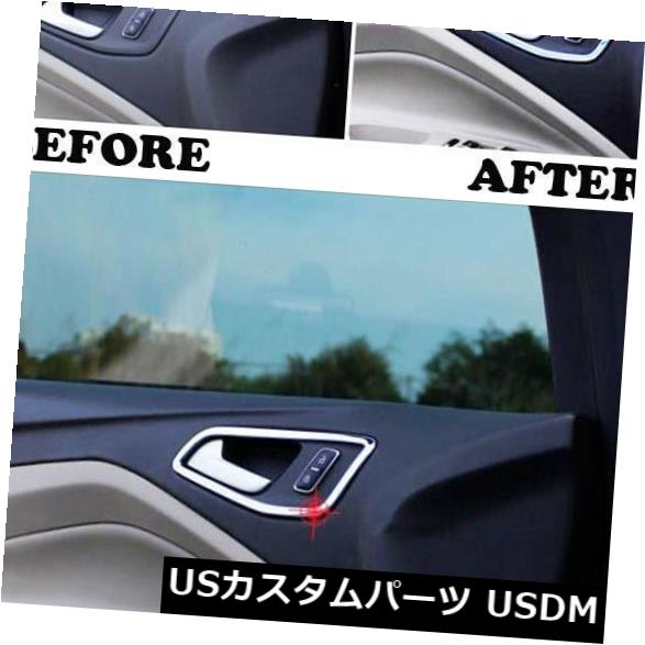 ドア部分カバー フォードエスケープ/クーガ用クローム内装車のドアハンドルボウルカバートリムデコフレーム Chrome Interior Car Door Handle Bowl Cover Trim Deco Frame For Ford Escape/Kuga 【並行輸入品】