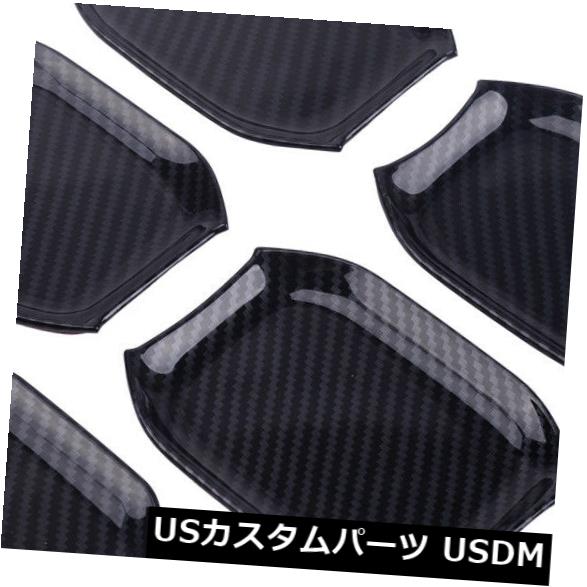 ドア部分カバー カーボンファイバー車の外部ドアハンドルボウルカバーセットはジープラングラーJL 2018に適合 Carbon Fiber Car Exterior Door Handle Bowl Cover Set Fits Jeep Wrangler JL 2018 【並行輸入品】