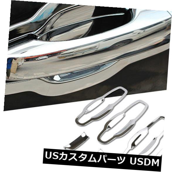 ドア部分カバー 2016 2017 2018ダッジジャーニー用ドアハンドルボウルインサートクロームトリムカバーベゼル Door Handle Bowl Insert Chrome Trim Cover Bezel For 2016 2017 2018 Dodge Journey 【並行輸入品】