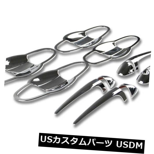 ドア部分カバー トヨタRAV4 2013-2017のためのABSクロムドアハンドルカバー+ハンドルボールのトリム ABS Chrome Door Handle Cover + Handle Bowl Trim For Toyota RAV4 2013-2017 【並行輸入品】