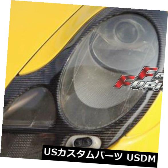 エアロ カーボンファイバー996 911ボクスター986ヘッドライトカバーEYELIDS TRIMS 1ペアに適合 Fit for CARBON FIBER 996 911 BOXSTER 986 HEADLIGHTS COVERS EYELIDS TRIMS 1 pair 【並行輸入品】
