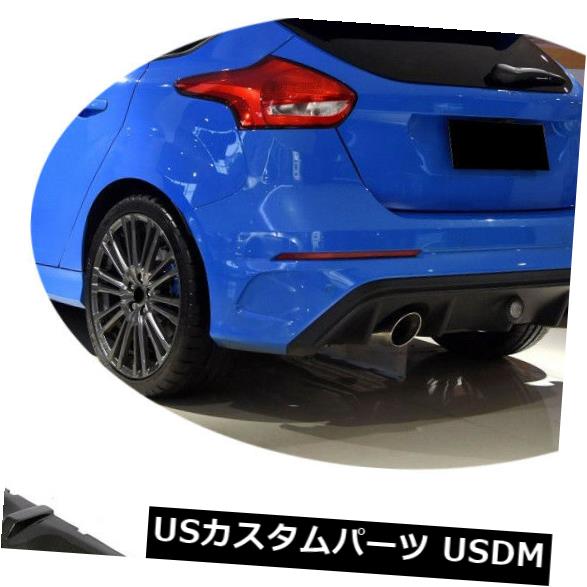 カーボン素材 Ford Focus RS 16-18リアバンパーディフューザーボディキットカーボンファイバーデュアルエキゾースト For Ford Focus RS 16-18 Rear Bumper Diffuser Body Kit Carbon Fiber Dual Exhaust 【並行輸入品】