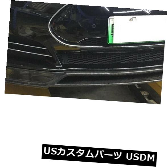 カーボン素材 Tesla Model S 12-16用カーボンファイバーフロントバンパーリップスポイラーボディキットスプリッター Carbon Fiber Front Bumper Lip Spoiler Bodykit Splitters for Tesla Model S 12-16 【並行輸入品】