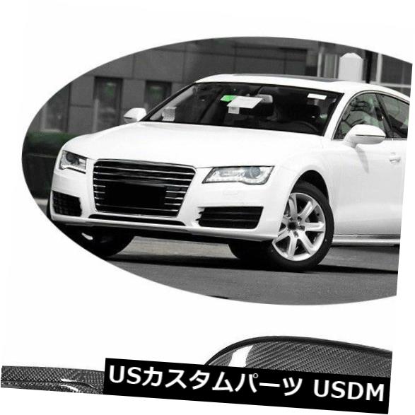 カーボン素材 AUDI A7 S7 RS7ミラーカバーカーボンファイバー11-17サイドレーンアシスト付き For AUDI A7 S7 RS7 Mirror Covers Caps Carbon Fiber 11-17 with side lane assist 【並行輸入品】